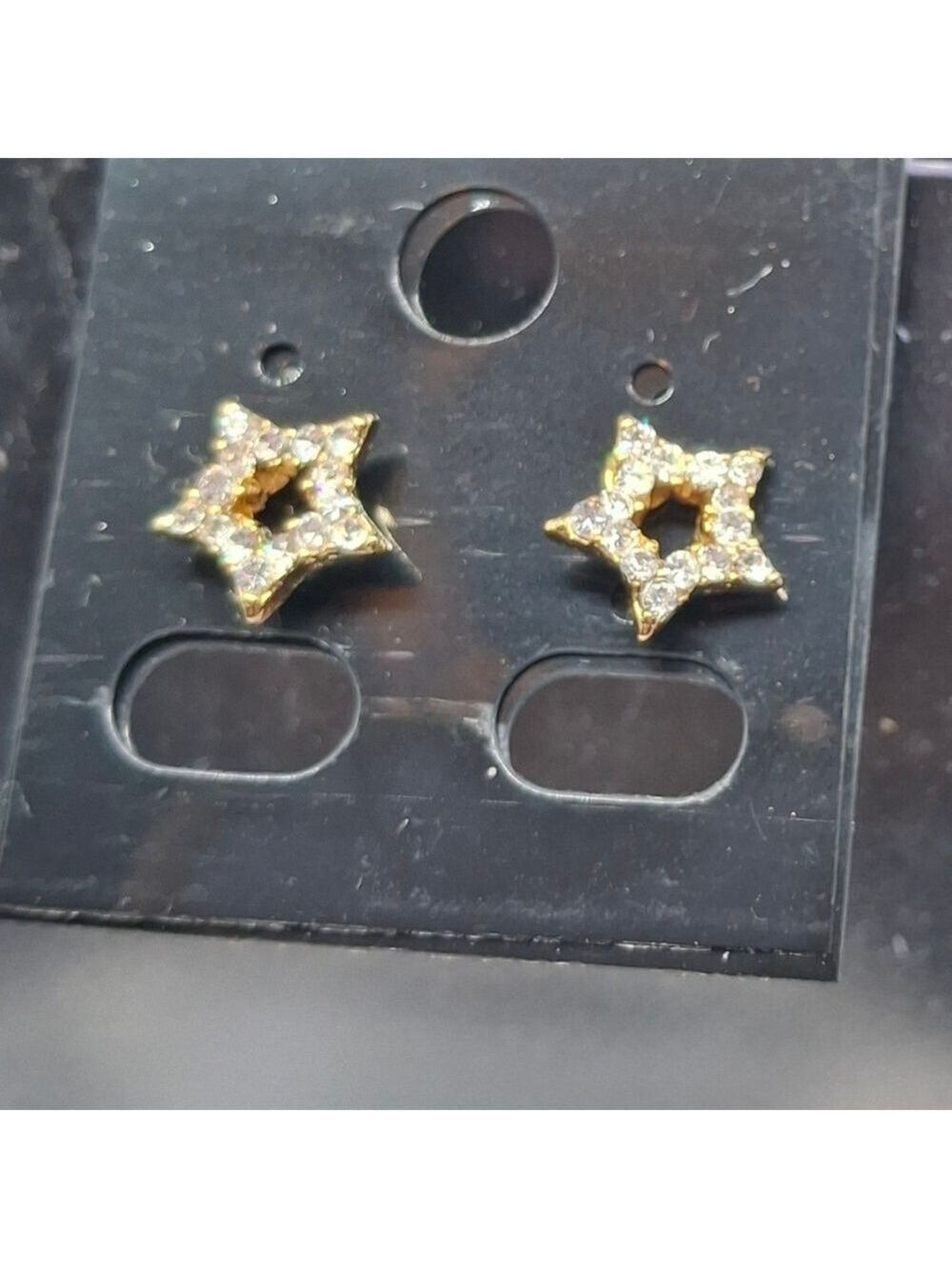Gold star stud rhinestone earrings #21